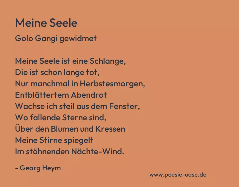 Gedicht: Meine Seele von Georg Heym