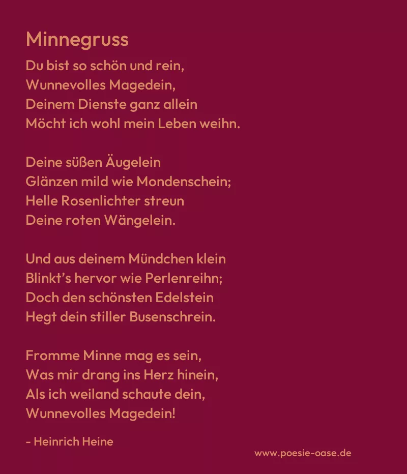 Gedicht: Minnegruss von Heinrich Heine
