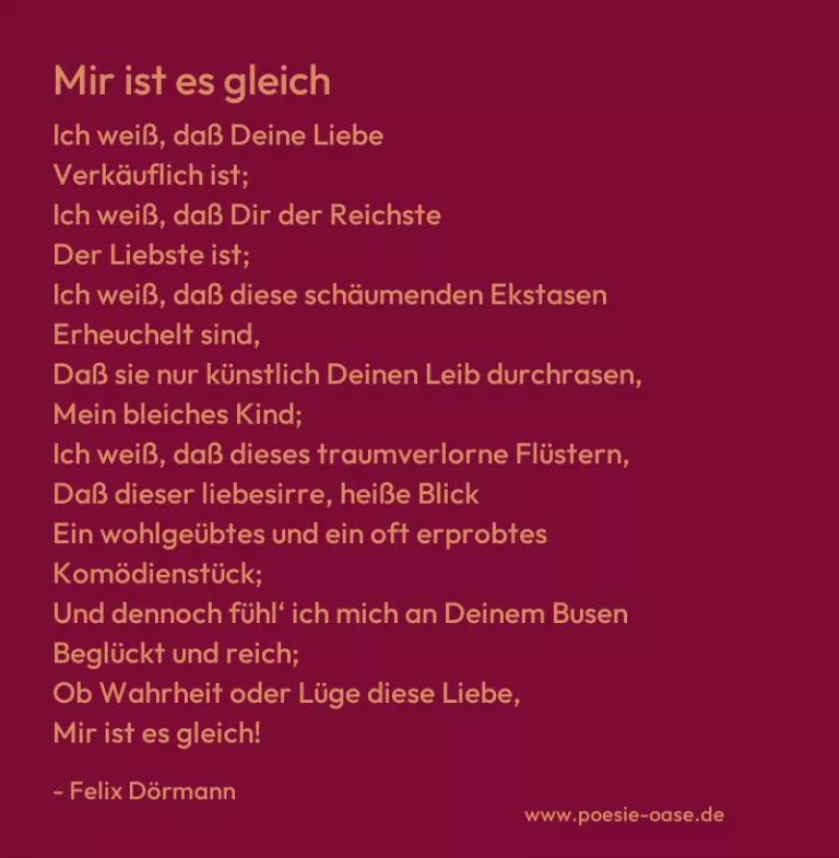 Mir ist es gleich
