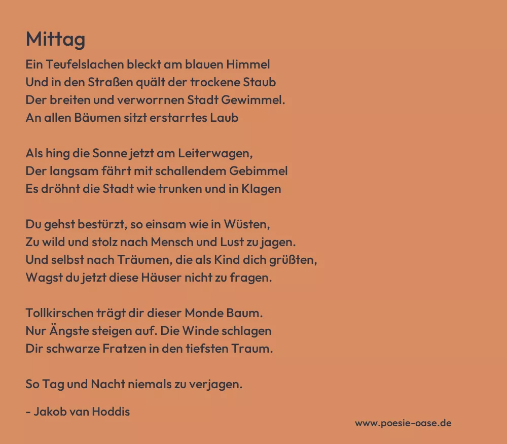 Gedicht: Mittag von Jakob van Hoddis