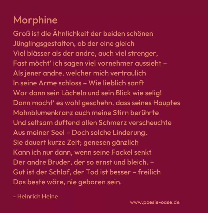 Gedicht: Morphine von Heinrich Heine
