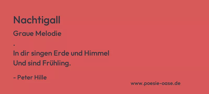Gedicht: Nachtigall von Peter Hille