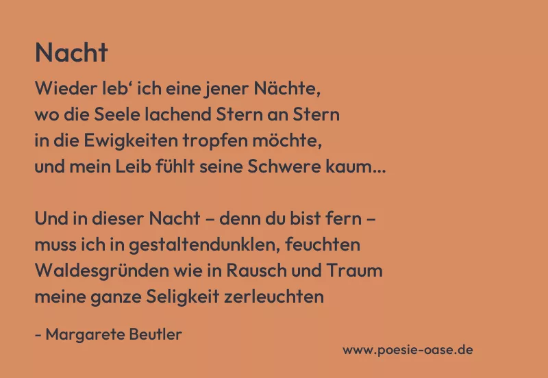 Gedicht: Nacht von Margarete Beutler