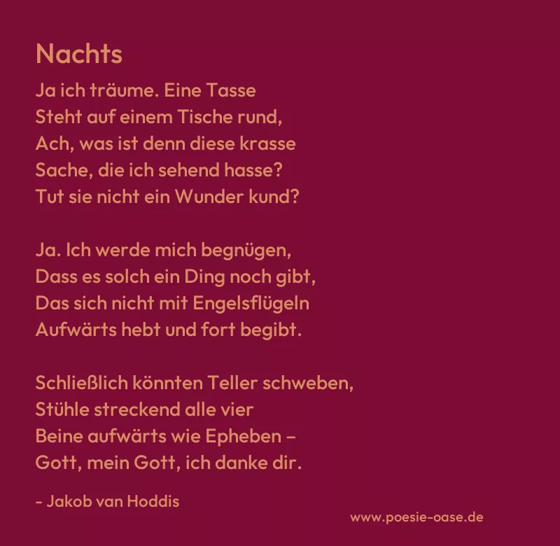 Gedicht: Nachts von Jakob van Hoddis