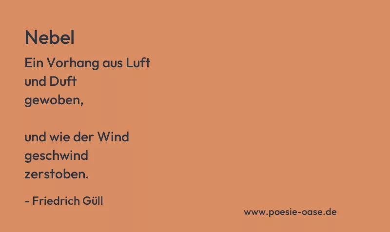 Gedicht: Nebel von Friedrich Güll
