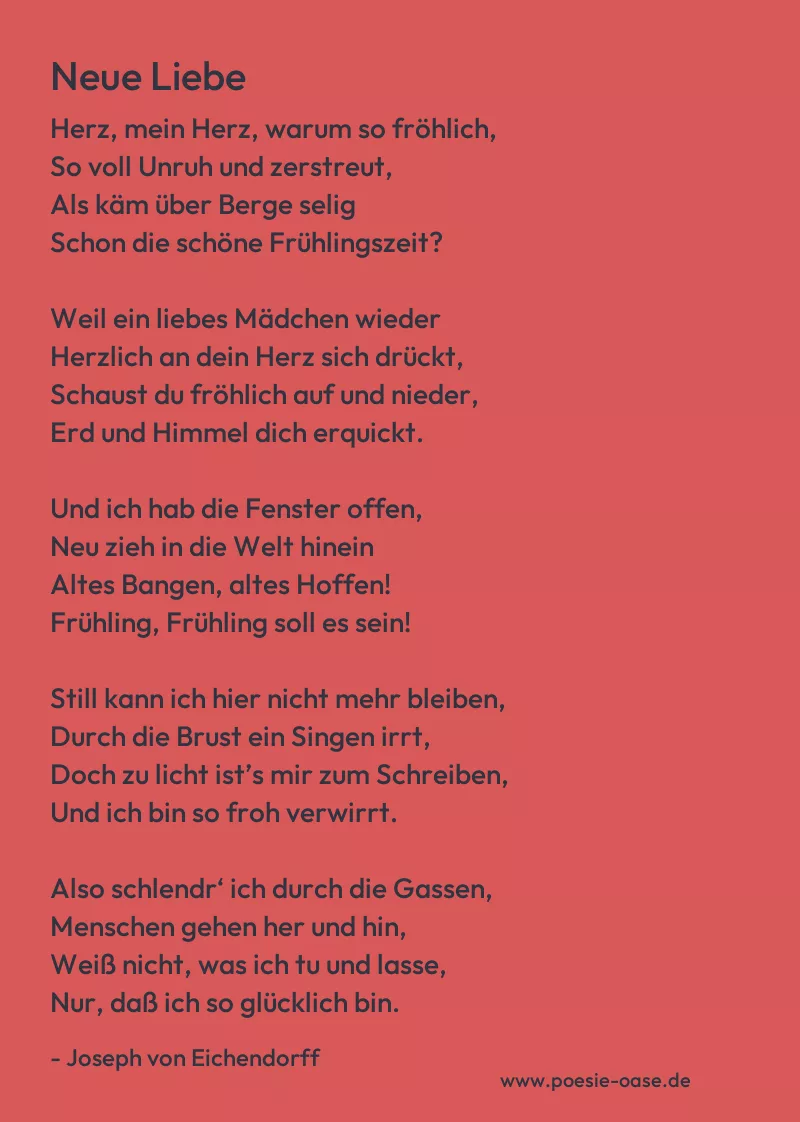 Gedicht: Neue Liebe von Joseph von Eichendorff