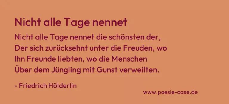 Nicht alle Tage nennet