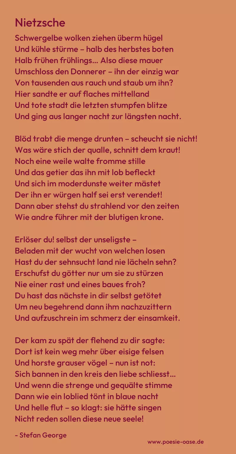 Gedicht: Nietzsche von Stefan George