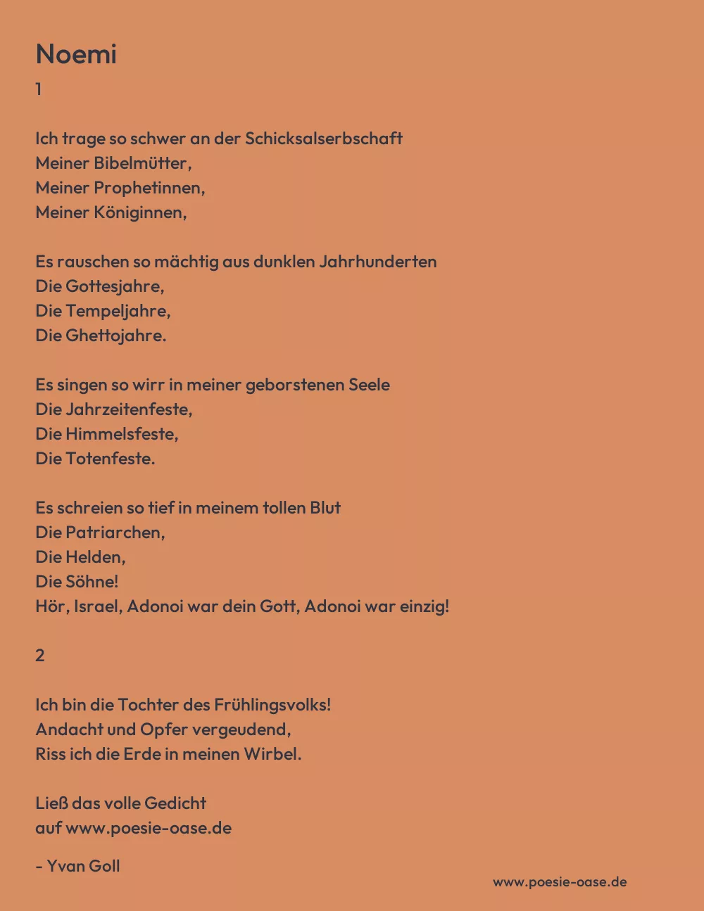 Gedicht: Noemi von Yvan Goll