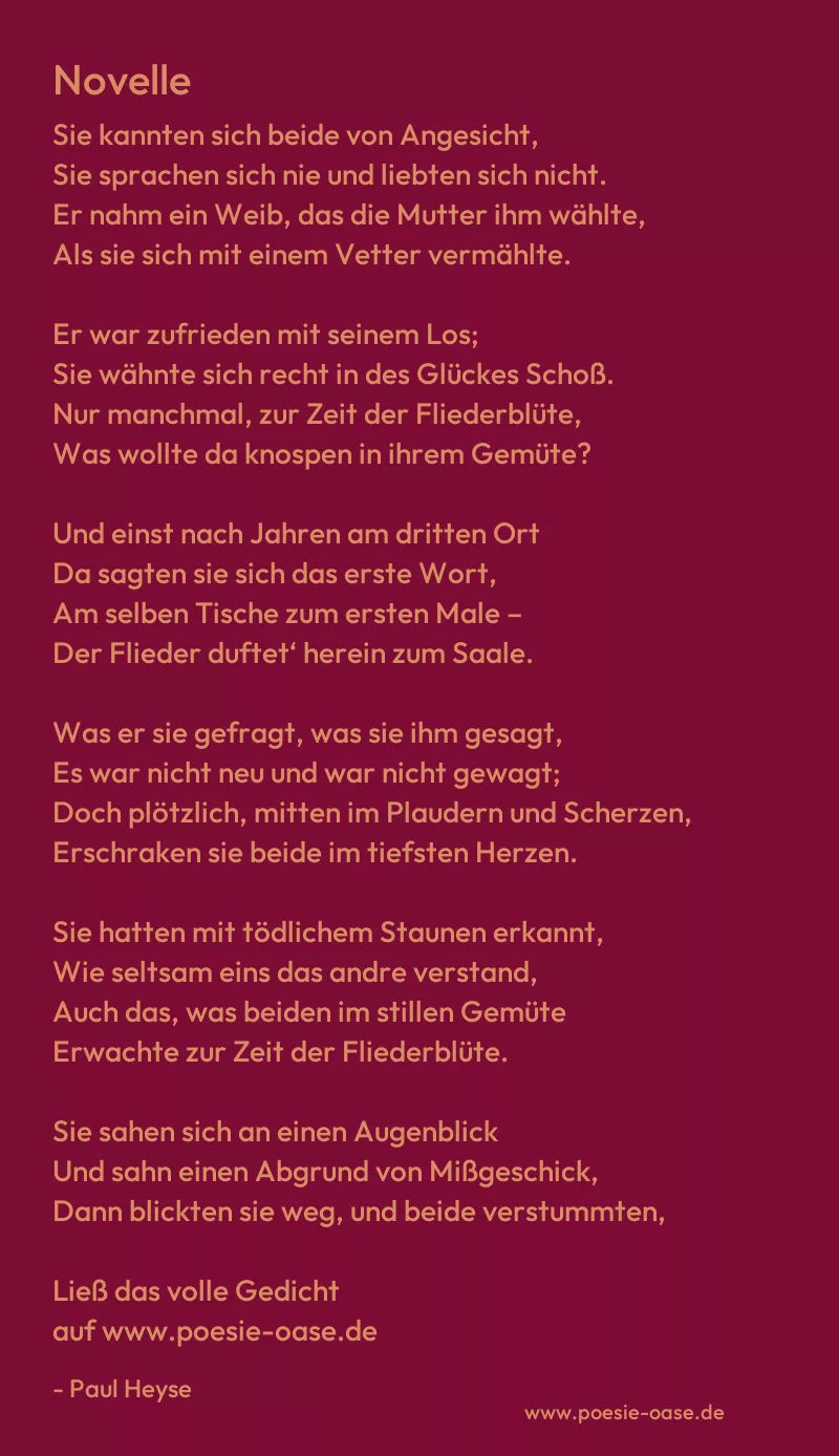 Gedicht: Novelle von Paul Heyse