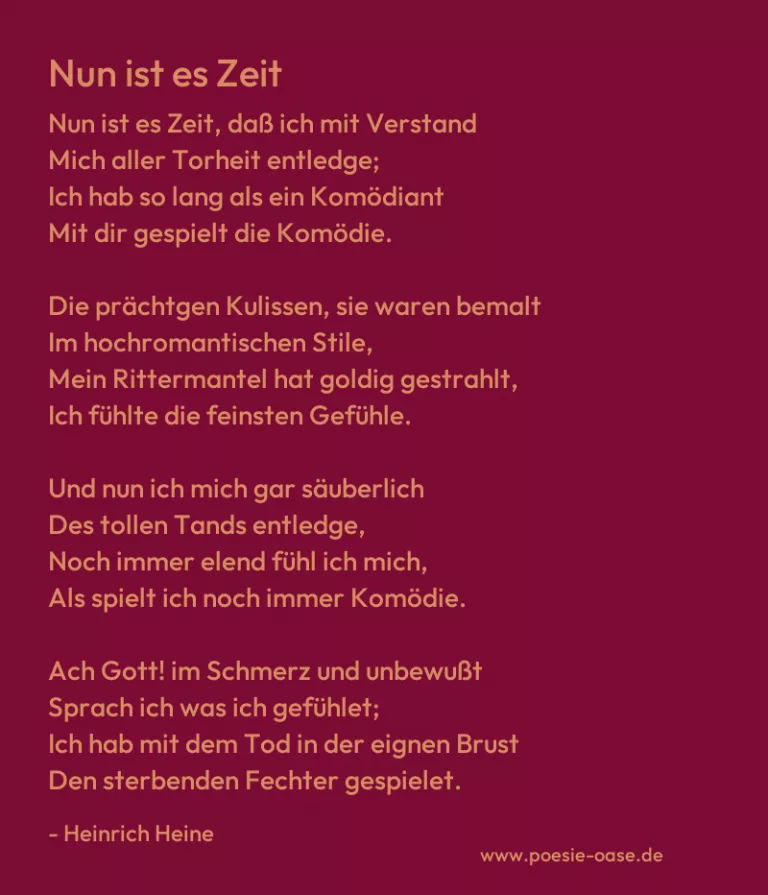 Nun ist es Zeit