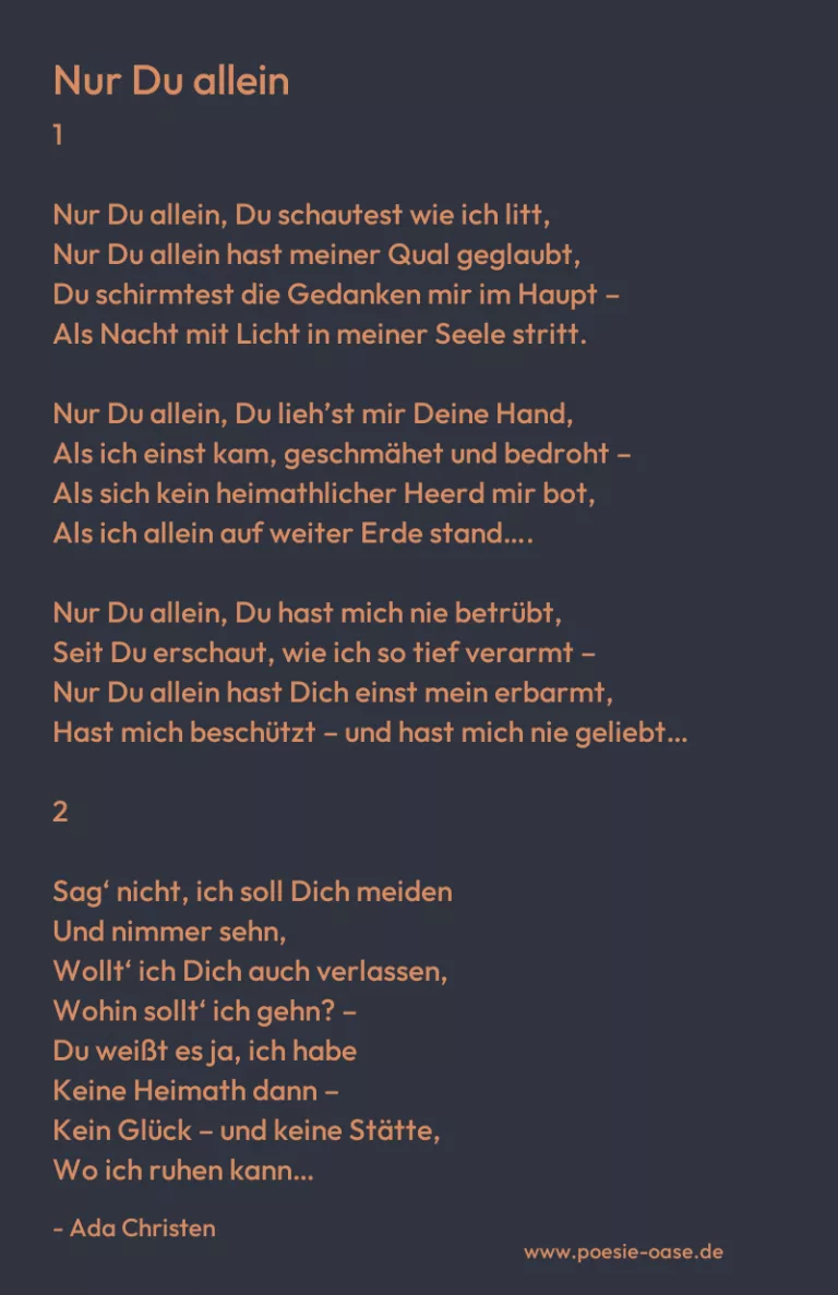 Nur Du allein