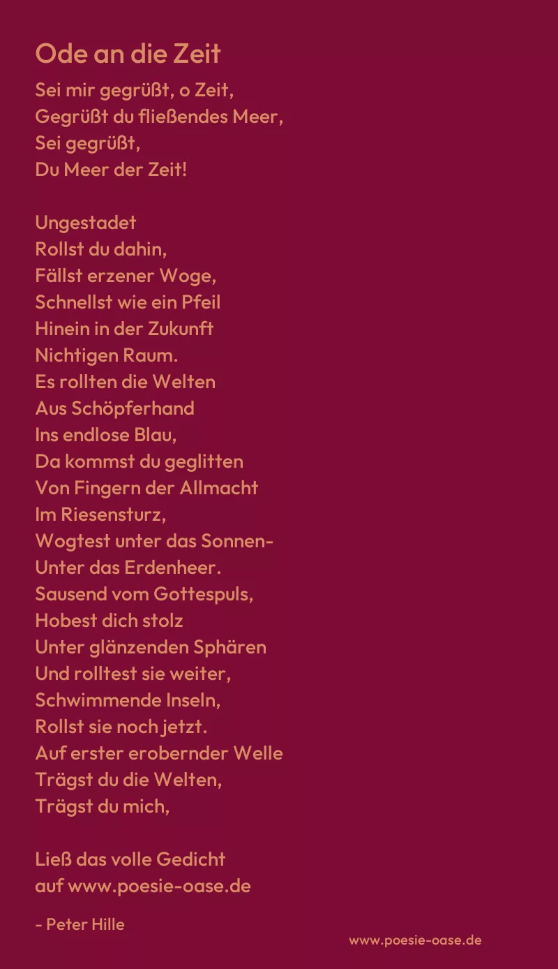 Gedicht: Ode an die Zeit von Peter Hille