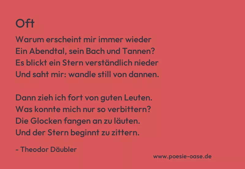 Gedicht: Oft von Theodor Däubler