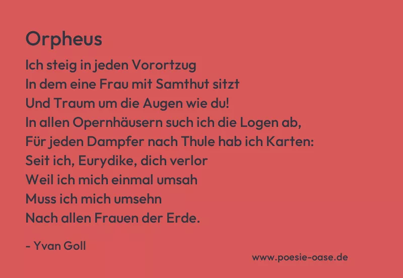 Gedicht: Orpheus von Yvan Goll