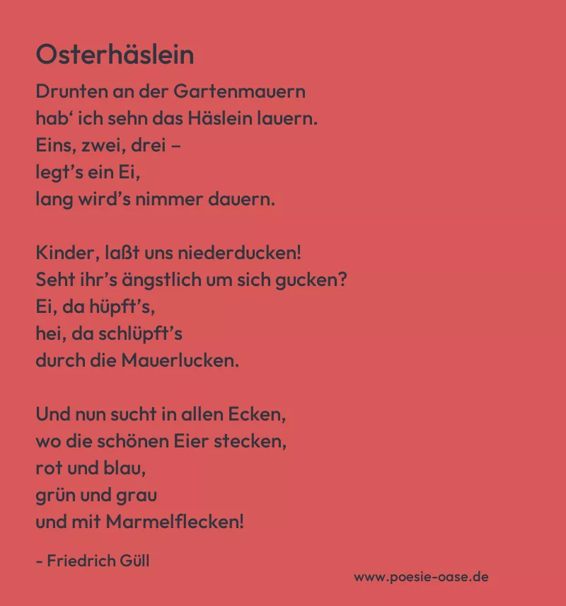 Gedicht: Osterhäslein von Friedrich Güll