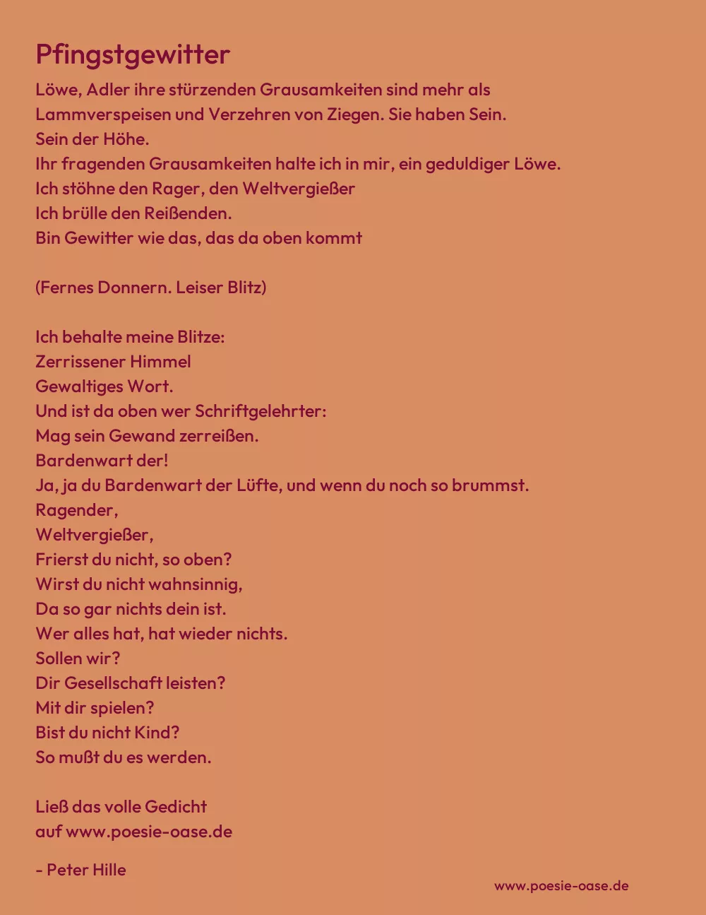Gedicht: Pfingstgewitter von Peter Hille