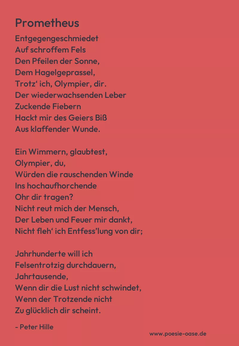 Gedicht: Prometheus von Peter Hille