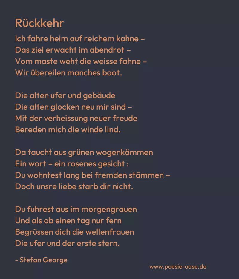 Gedicht: Rückkehr von Stefan George