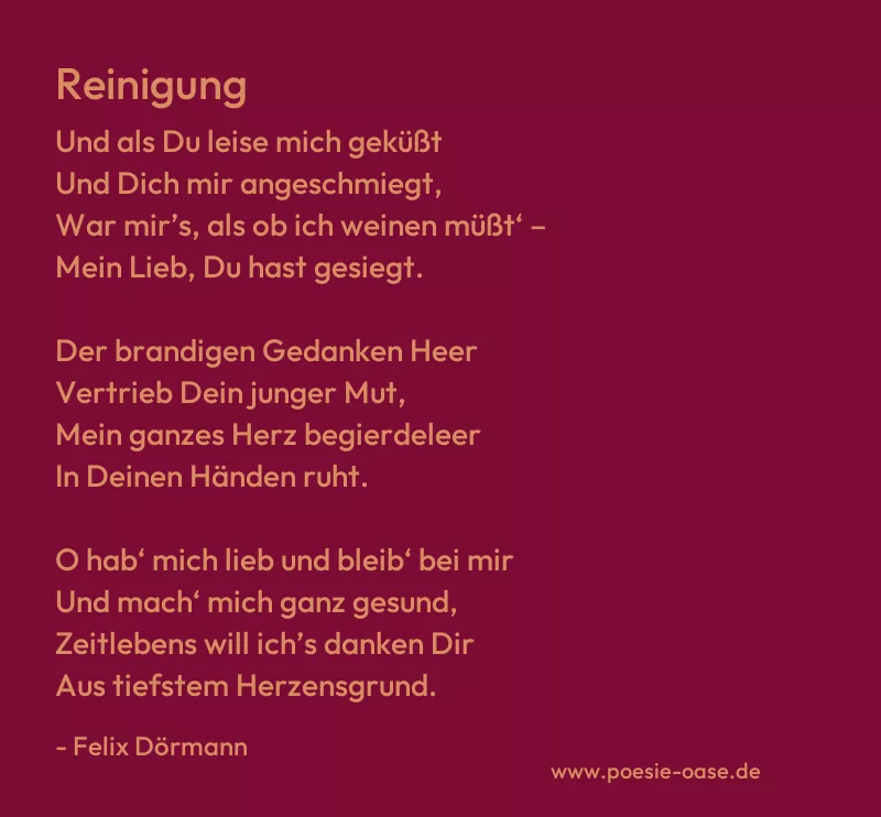 Gedicht: Reinigung von Felix Dörmann