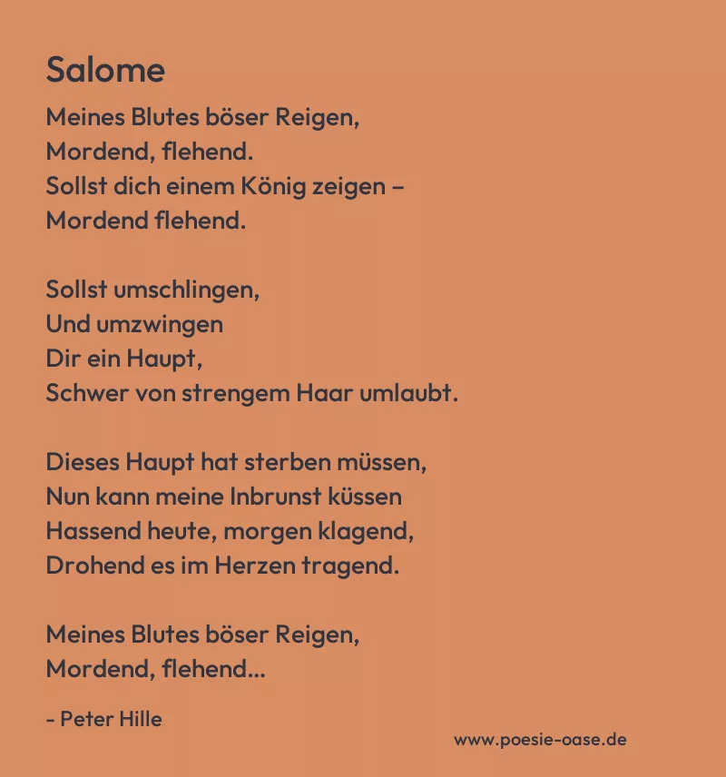 Gedicht: Salome von Peter Hille