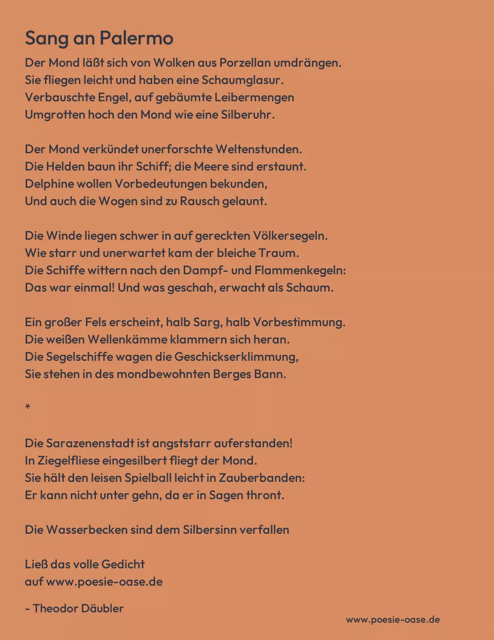 Gedicht: Sang an Palermo von Theodor Däubler