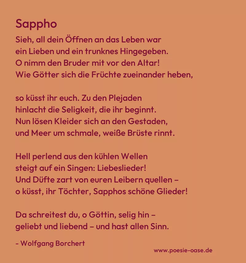 Gedicht: Sappho von Wolfgang Borchert