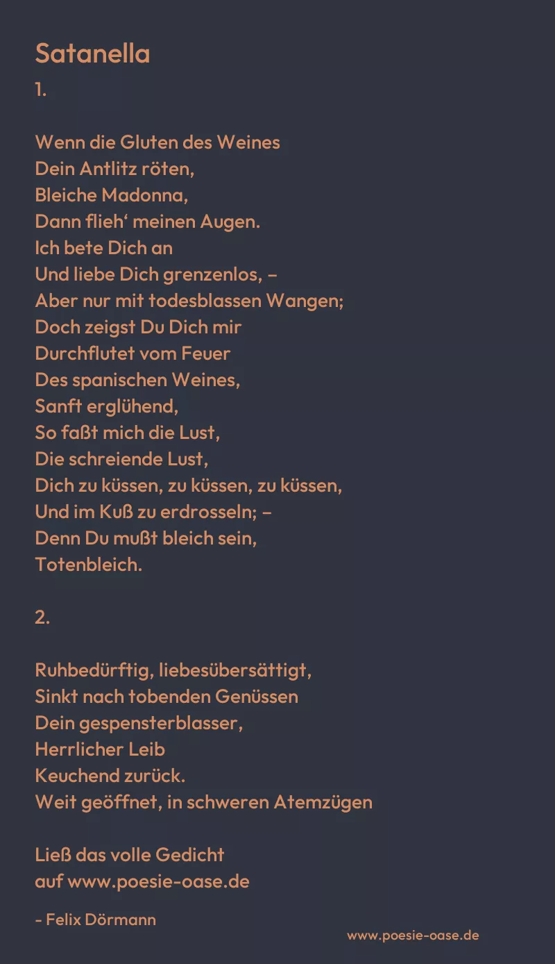 Gedicht: Satanella von Felix Dörmann