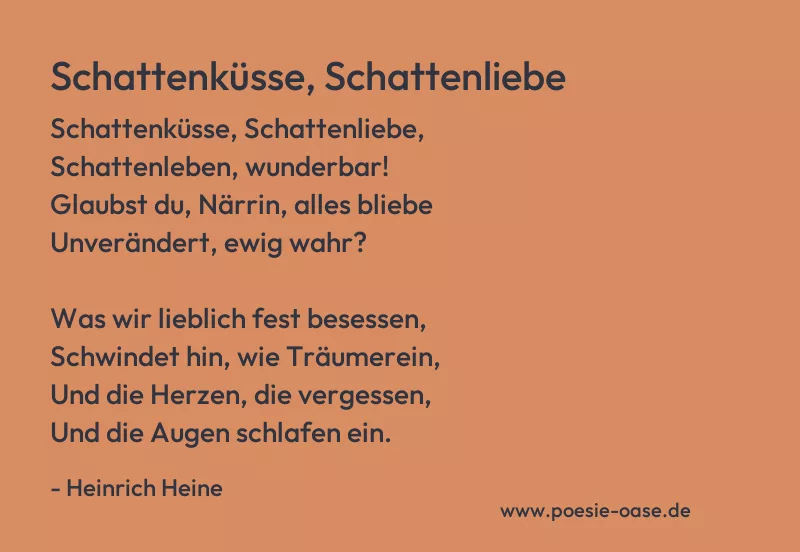 Gedicht: Schattenküsse, Schattenliebe von Heinrich Heine