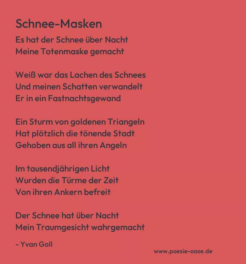 Gedicht: Schnee-Masken von Yvan Goll