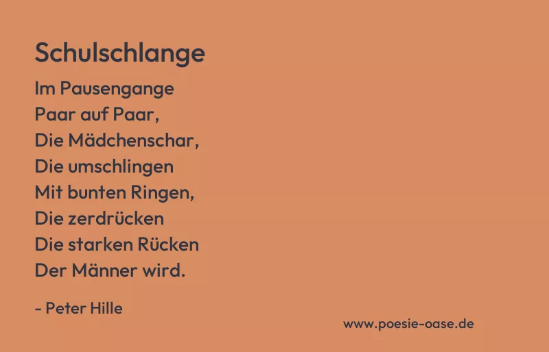 Gedicht: Schulschlange von Peter Hille