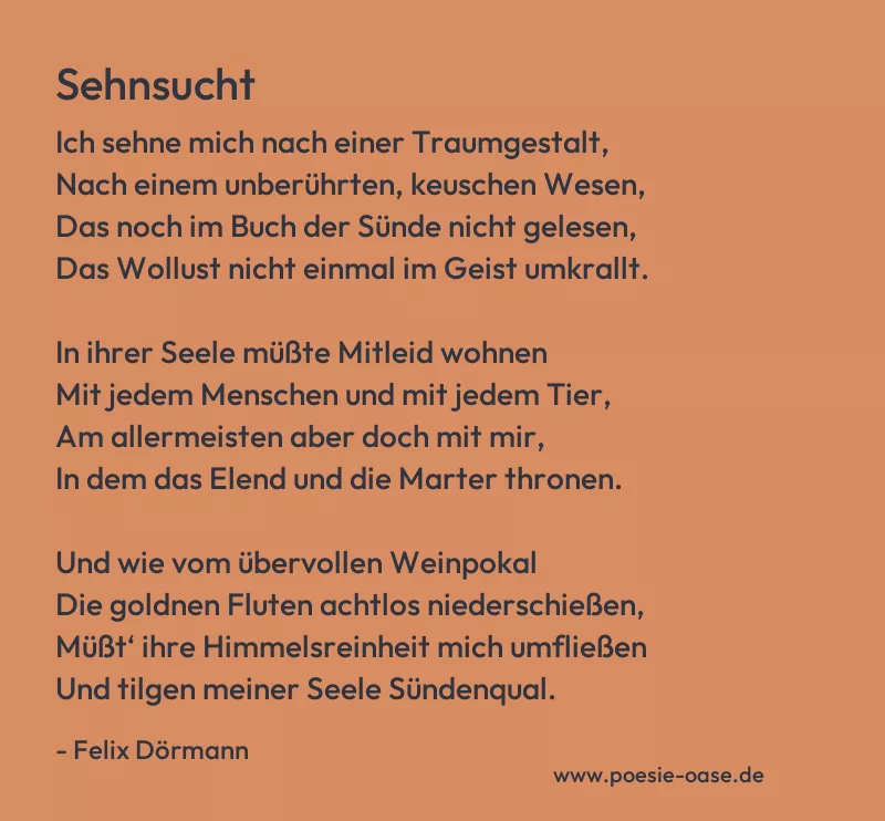 Gedicht: Sehnsucht von Felix Dörmann