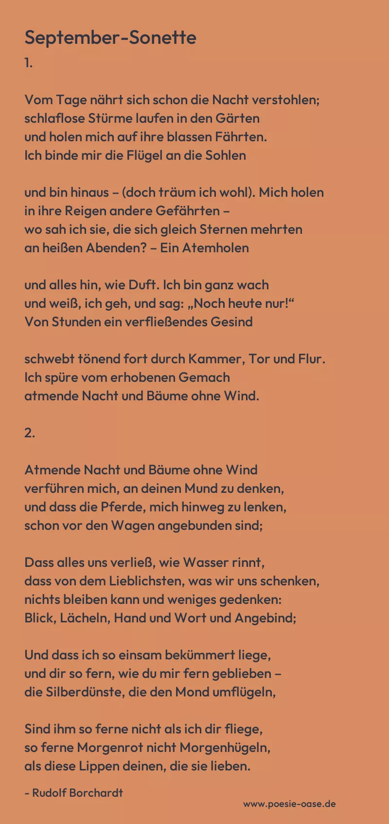 Gedicht: September-Sonette von Rudolf Borchardt