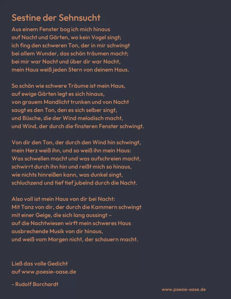 Sestine der Sehnsucht