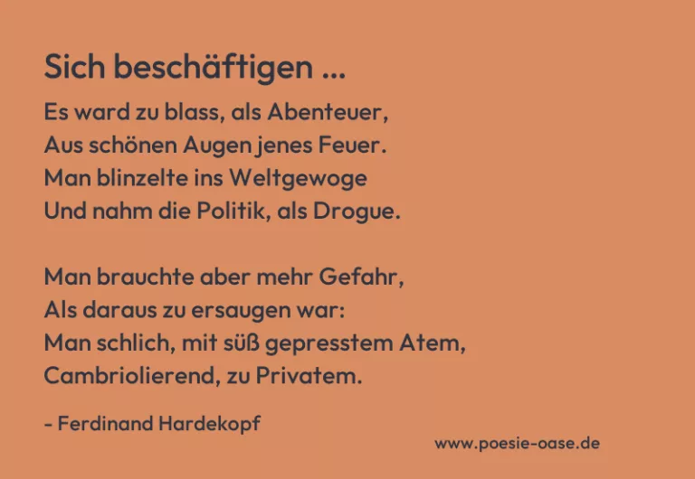 Sich beschäftigen …