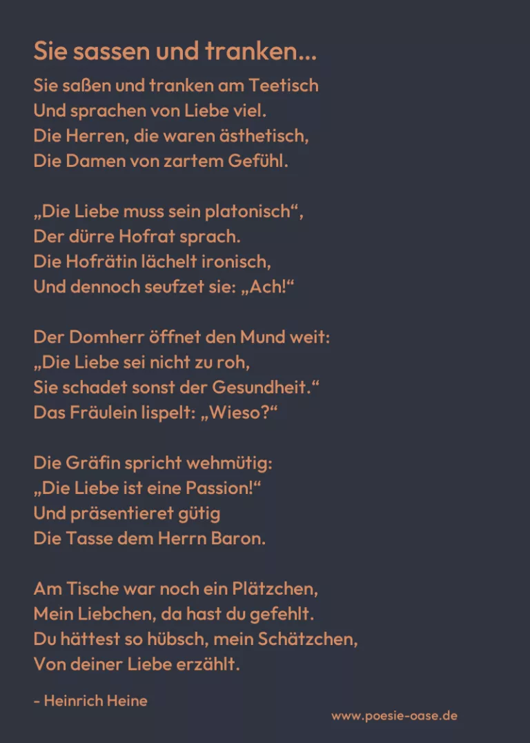 Sie sassen und tranken…