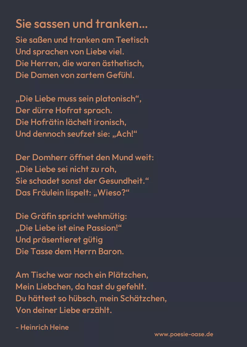 Gedicht: Sie sassen und tranken… von Heinrich Heine