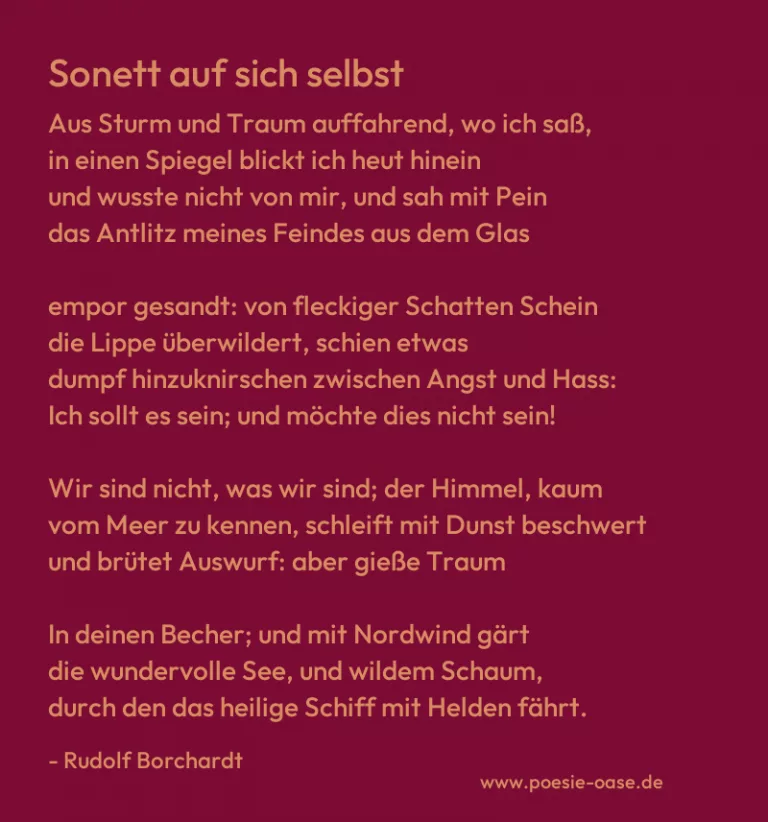 Sonett auf sich selbst