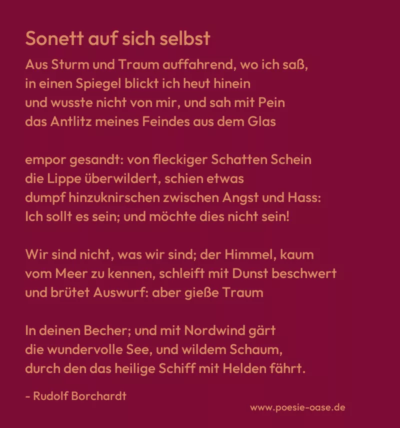 Gedicht: Sonett auf sich selbst von Rudolf Borchardt