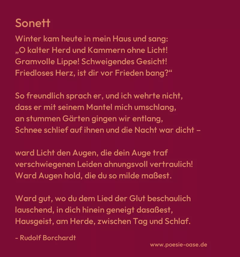 Gedicht: Sonett von Rudolf Borchardt