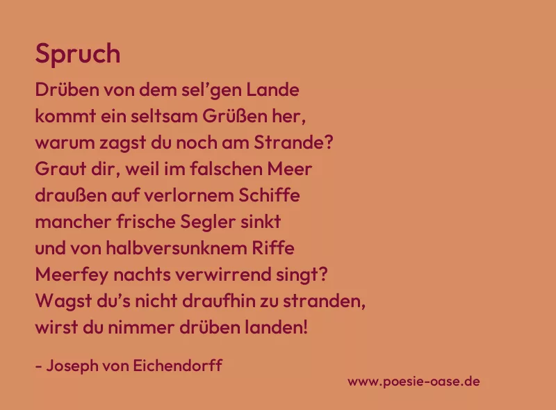 Gedicht: Spruch von Joseph von Eichendorff