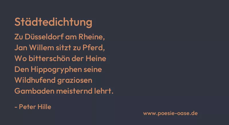 Gedicht: Städtedichtung von Peter Hille
