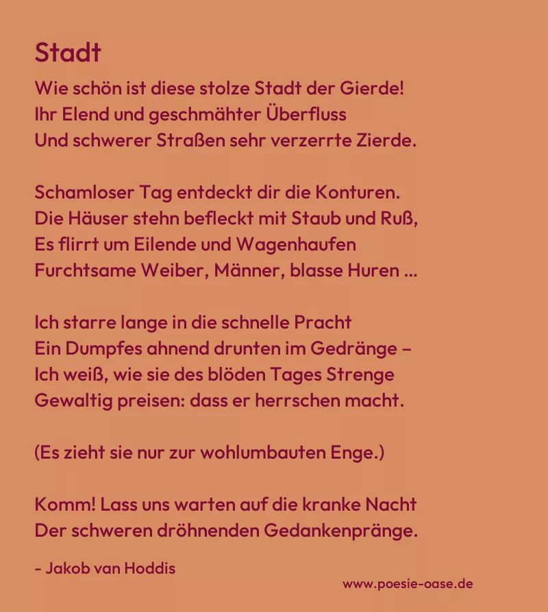 Gedicht: Stadt von Jakob van Hoddis