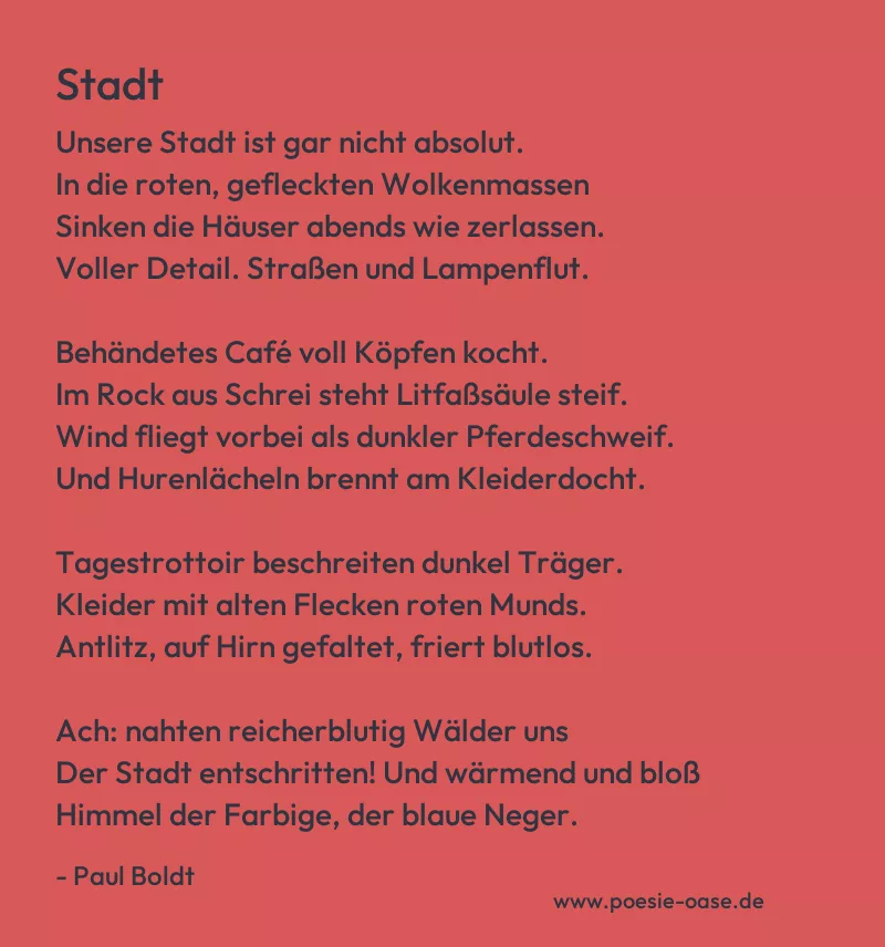 Gedicht: Stadt von Paul Boldt