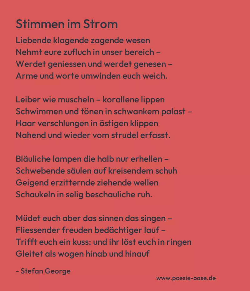 Gedicht: Stimmen im Strom von Stefan George