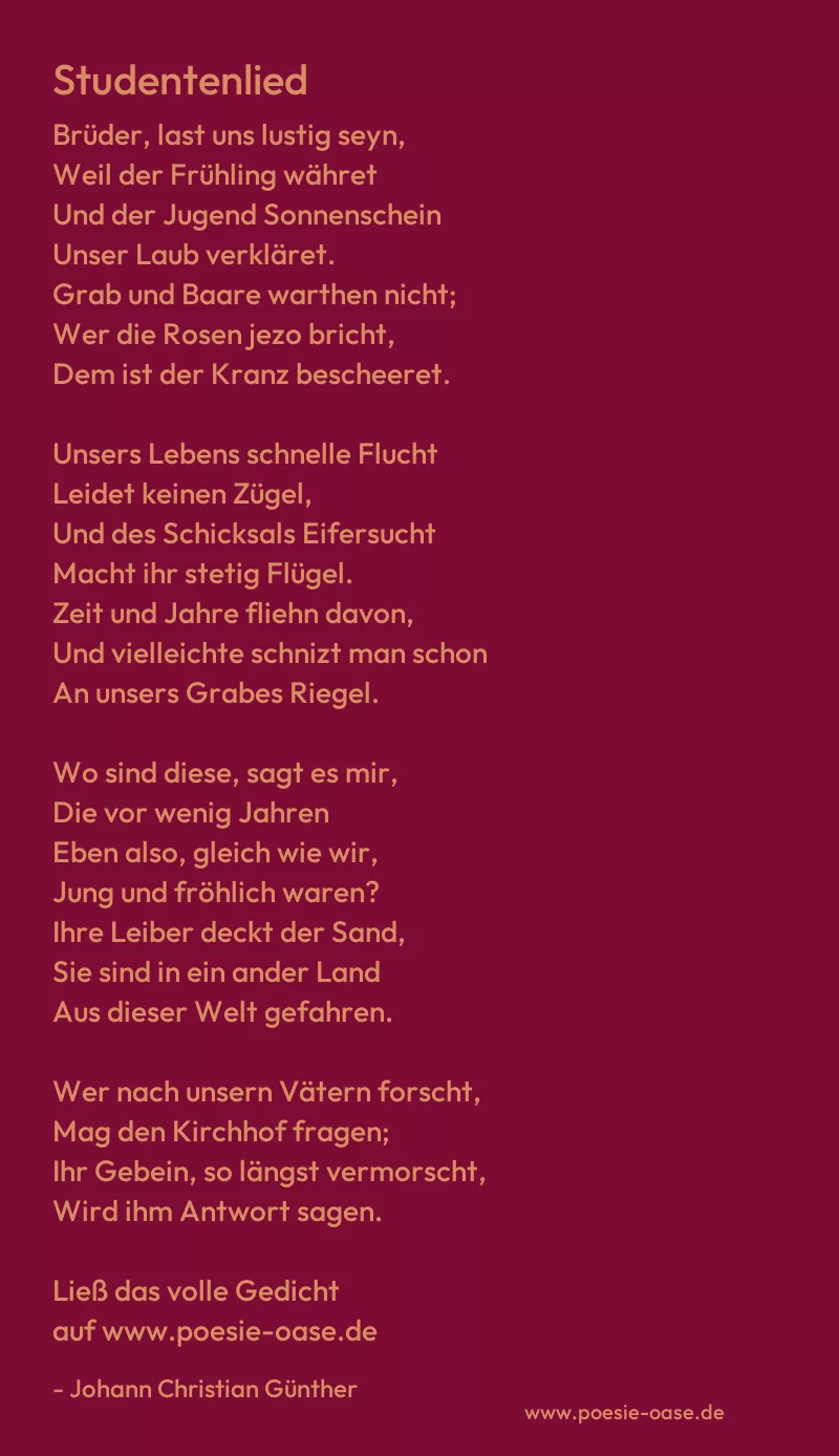Gedicht: Studentenlied von Johann Christian Günther