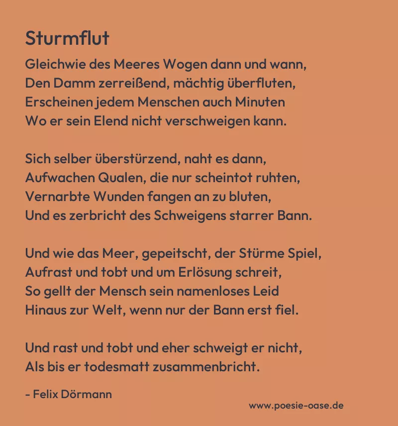 Gedicht: Sturmflut von Felix Dörmann