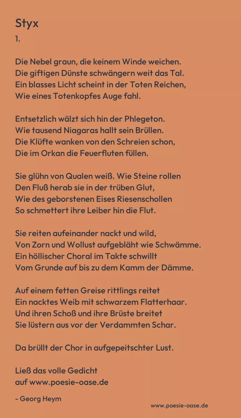 Gedicht: Styx von Georg Heym