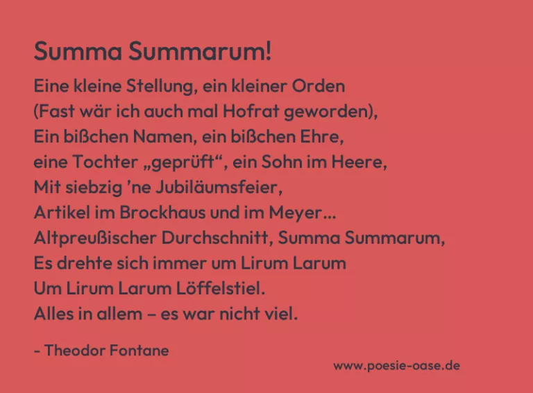 Summa Summarum!