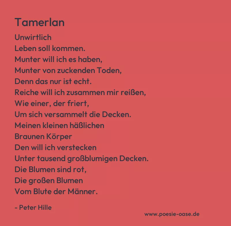 Gedicht: Tamerlan von Peter Hille